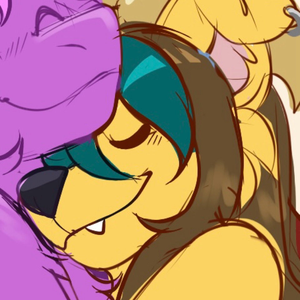 A cropped image of Kori hugging Lavender.